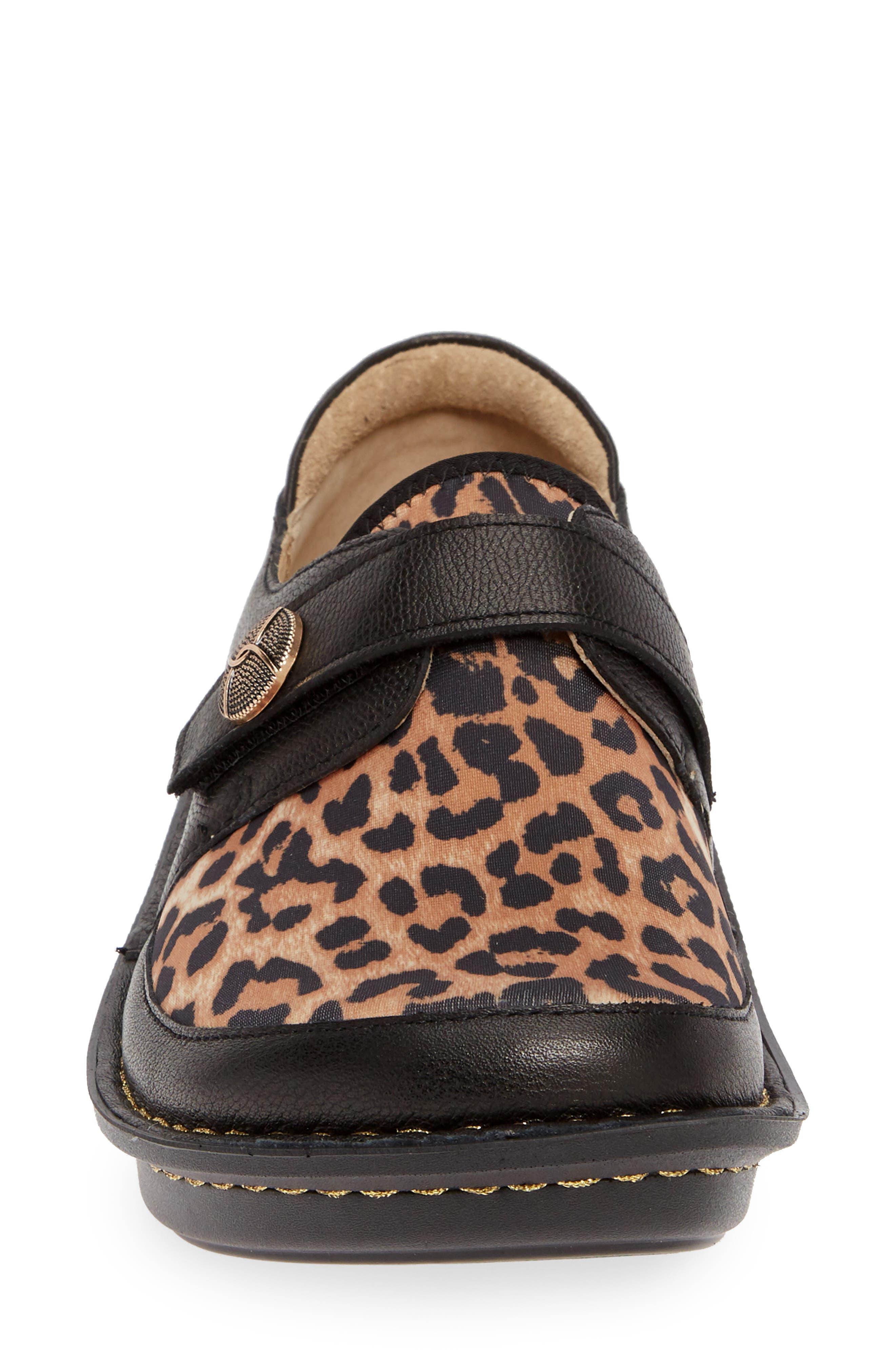 Alegria Brenna Slip-On, Alternate, color, LEOPARD PRINT FABRIC/ LEATHER