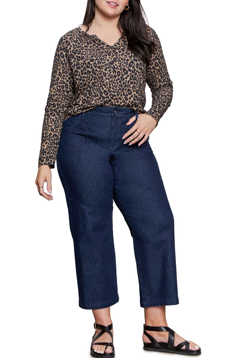 Sanctuary Perfect Notch Print Long Sleeve T-Shirt, Alternate, color, French Kitty