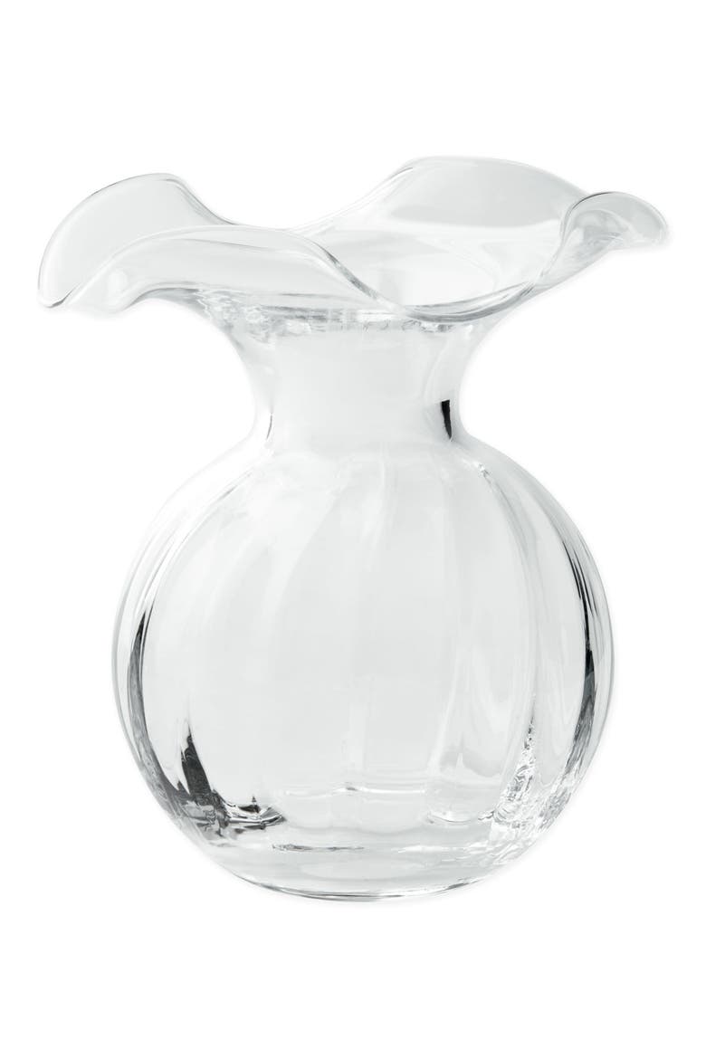 Hibiscus Glass Large Fluted Vase, Main, color, CLEAR