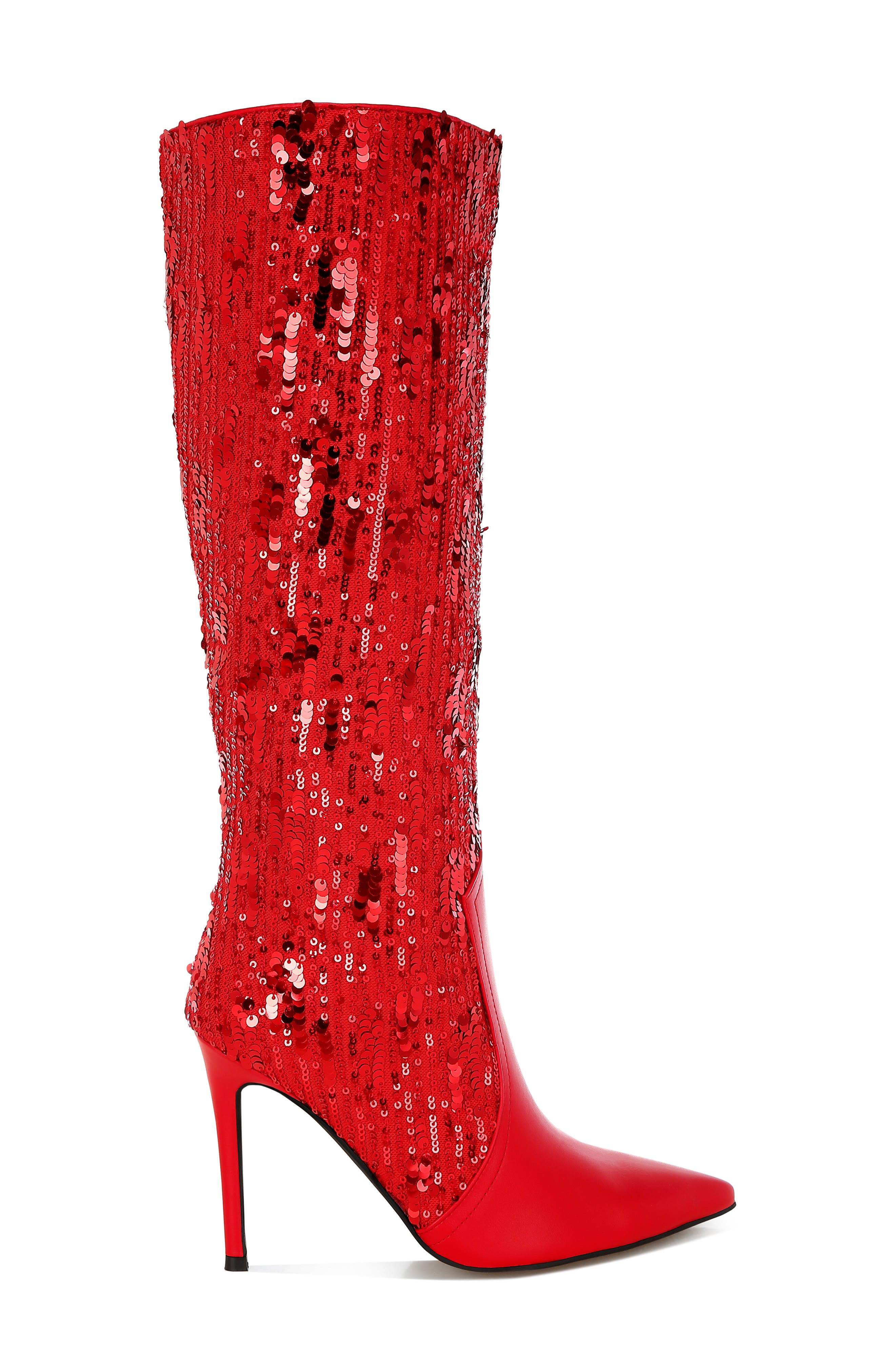 LONDON RAG Sitrah Sequin Boot, Alternate, color, Red