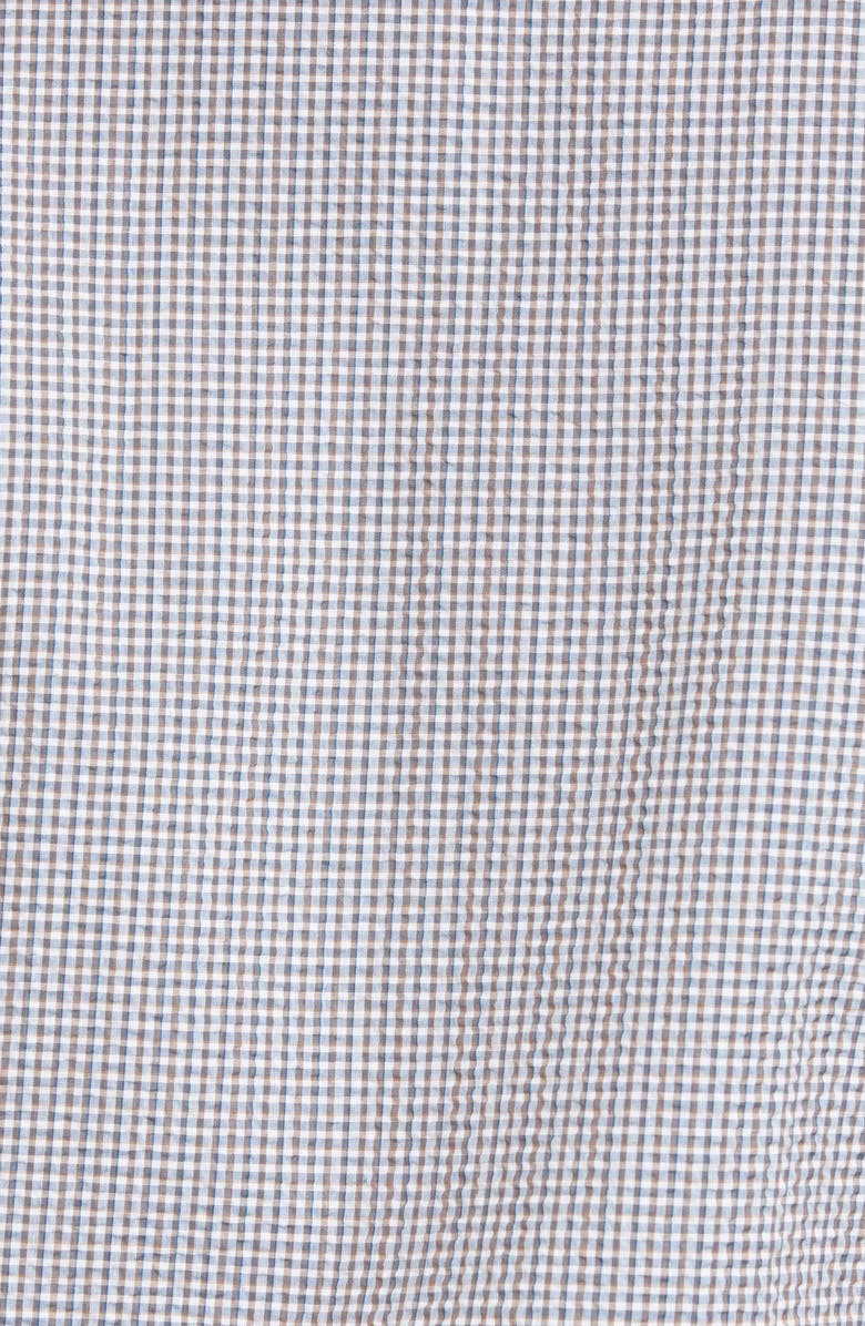 ZEGNA Ermenegildo Zegna Classic Fit Check Seersucker Button-Up Shirt, Alternate, color, 