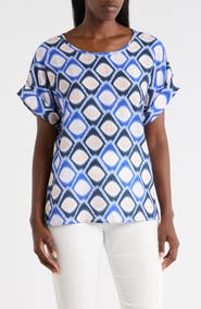 PATRIZIA LUCA Honeycomb Print Top