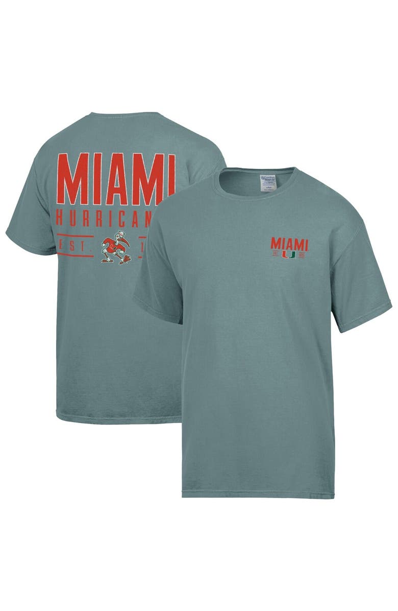 ComfortWash Men's ComfortWash Green Miami Hurricanes Big Name T-Shirt, Main, color, Green