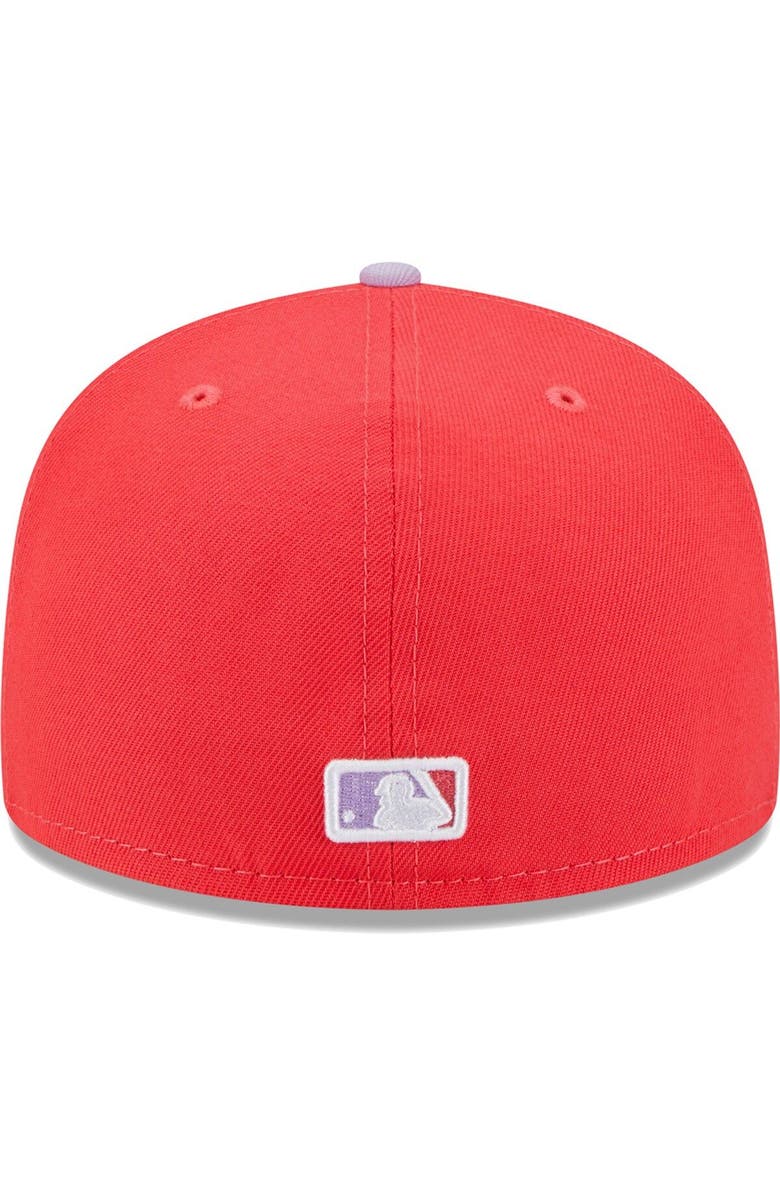 New Era Men's New Era Red/Lavender Toronto Blue Jays Spring Color Two-Tone 59FIFTY Fitted Hat, Alternate, color, 