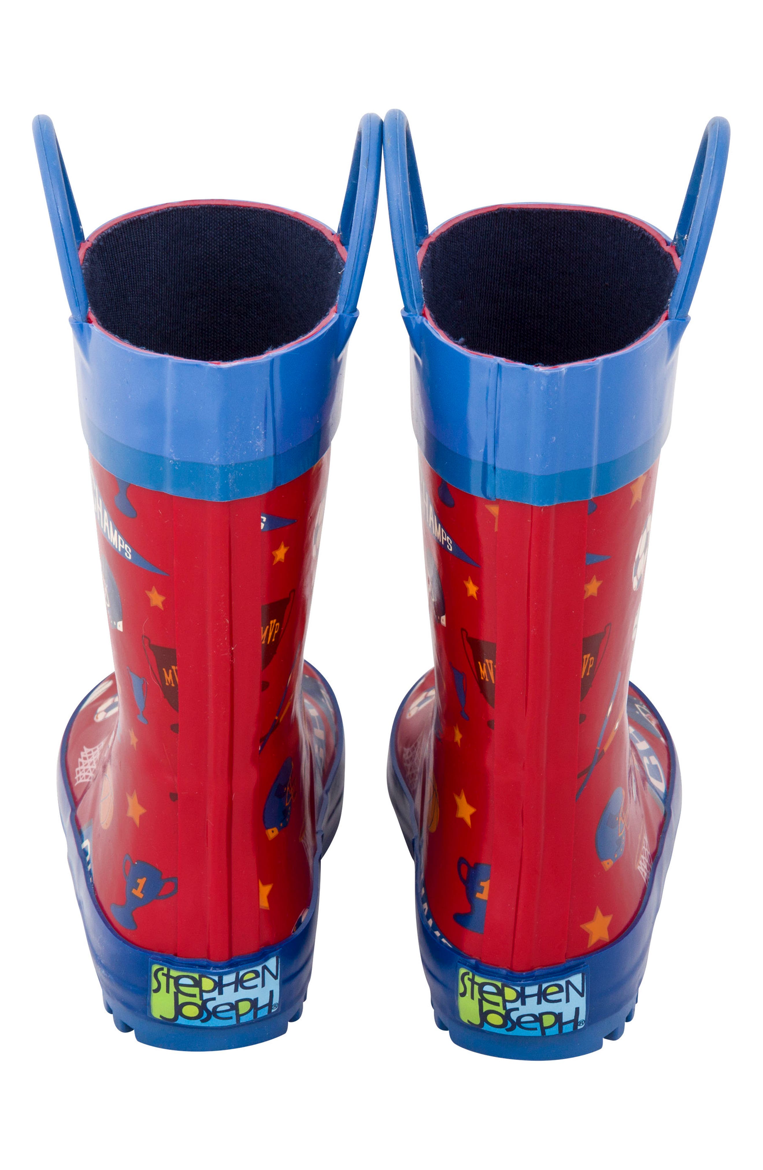 Print Rain Boots & Umbrella Set, Alternate, color, SPORTS