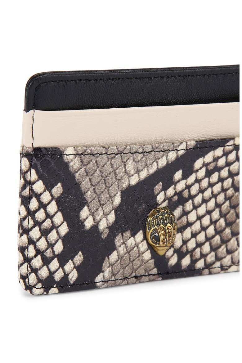 Kensington Leather Card Holder, Alternate, color, BEIGE MULTI