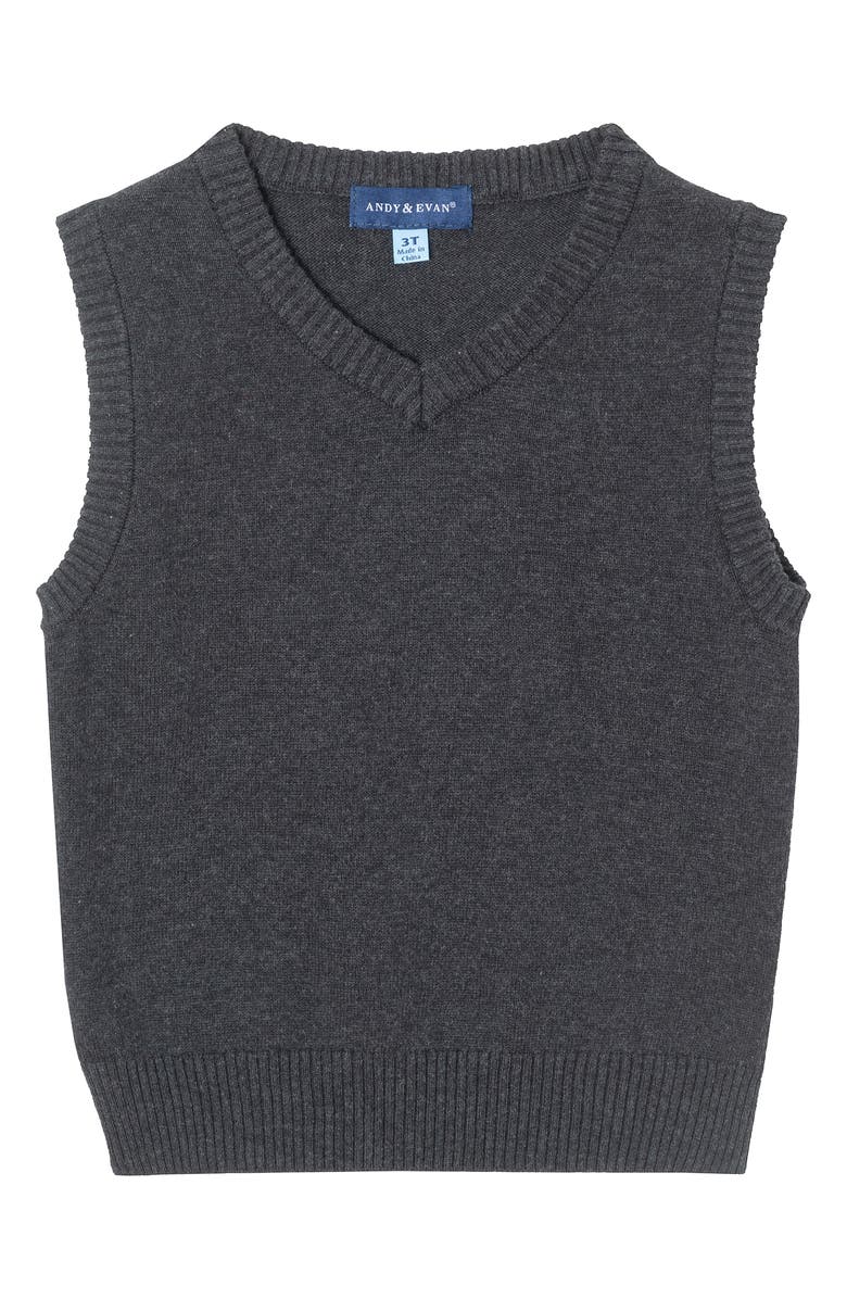 Andy & Evan Kids' Check Button-Down Shirt, Sweater Vest, Pants & Bow Tie Set, Alternate, color, 