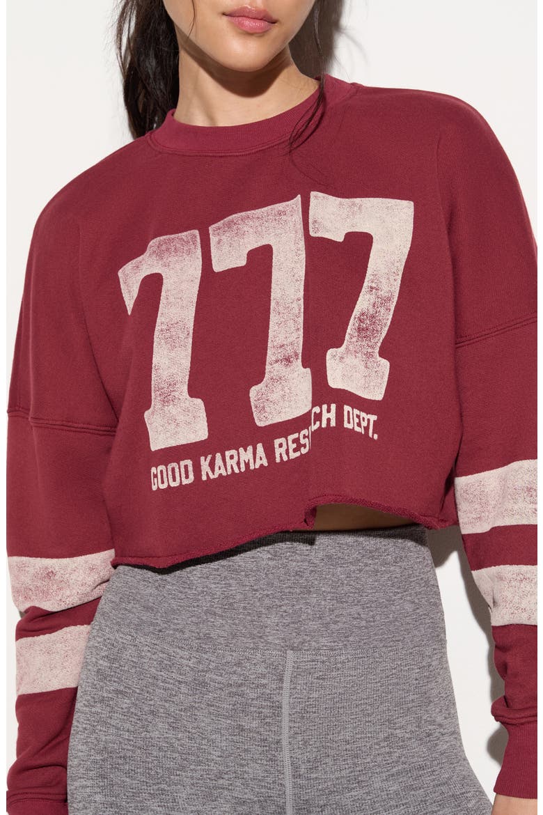 Good Karma 777 Drina Crop Graphic Sweatshirt, Alternate, color, MAHOGANY