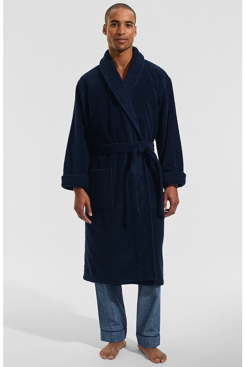 Calf Length Turkish Terry Robe, Main, color, Radiant Navy