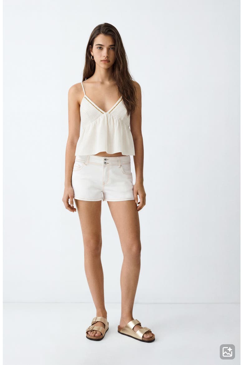 Embroidered Bead Detail Stripe Top, Alternate, color, OFF WHITE