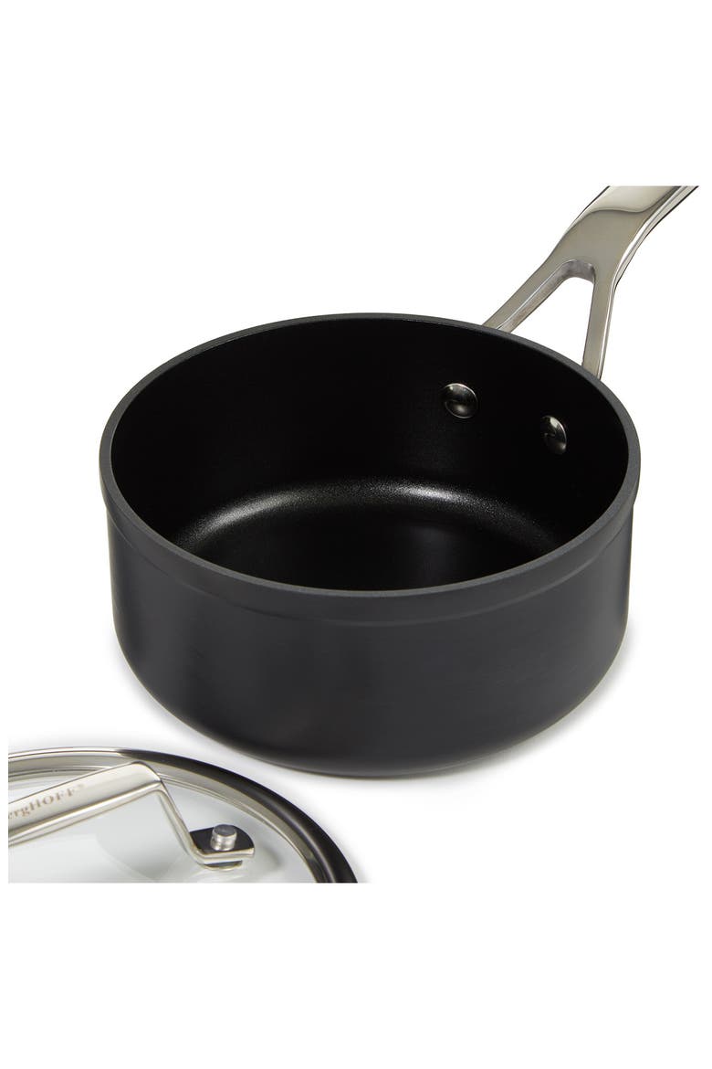 Essentials Hard Anodized 1.3-Quart Nonstick Covered Saucepan, Alternate, color, BLACK