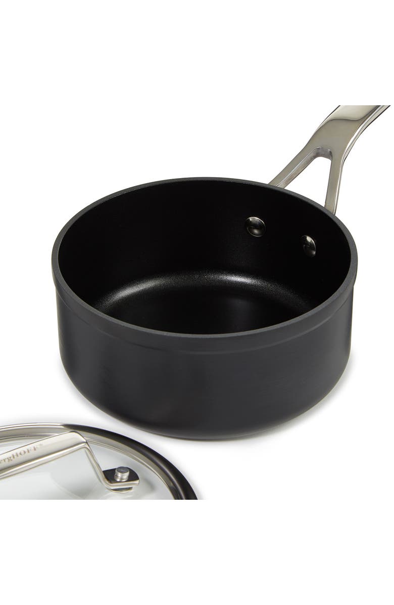 BergHOFF Essentials Hard Anodized 1.3-Quart Nonstick Covered Saucepan, Alternate, color, Black