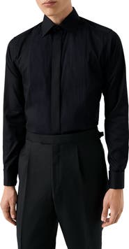 Eton Slim Fit Cotton Plissé Tuxedo Shirt