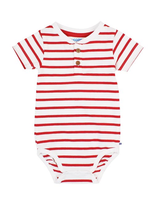 Rufflebutts Baby Boys Short Sleeve Knit Henley Bodysuit