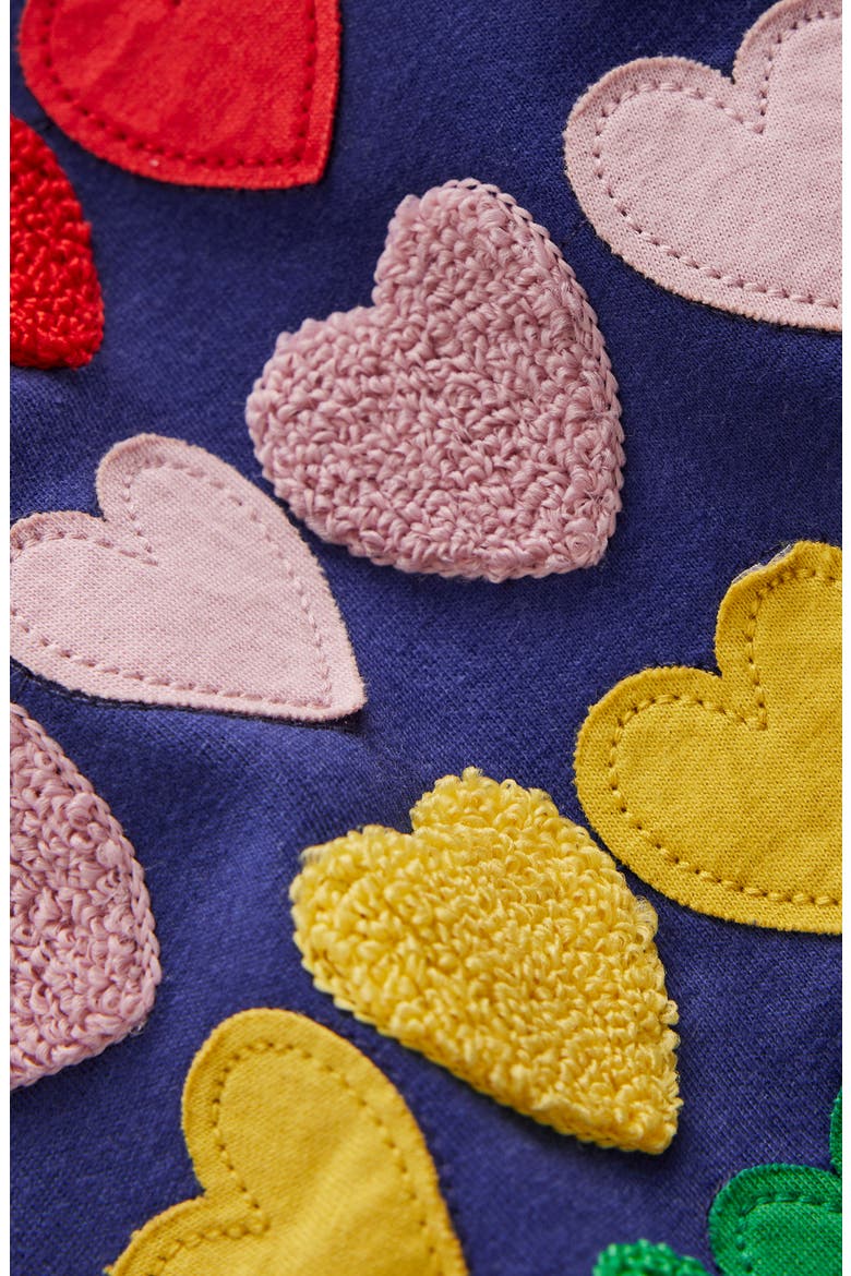 Kids' Heart Appliqué Long Sleeve Cotton Graphic T-Shirt, Alternate, color, TWILIGHT NAVY HEARTS