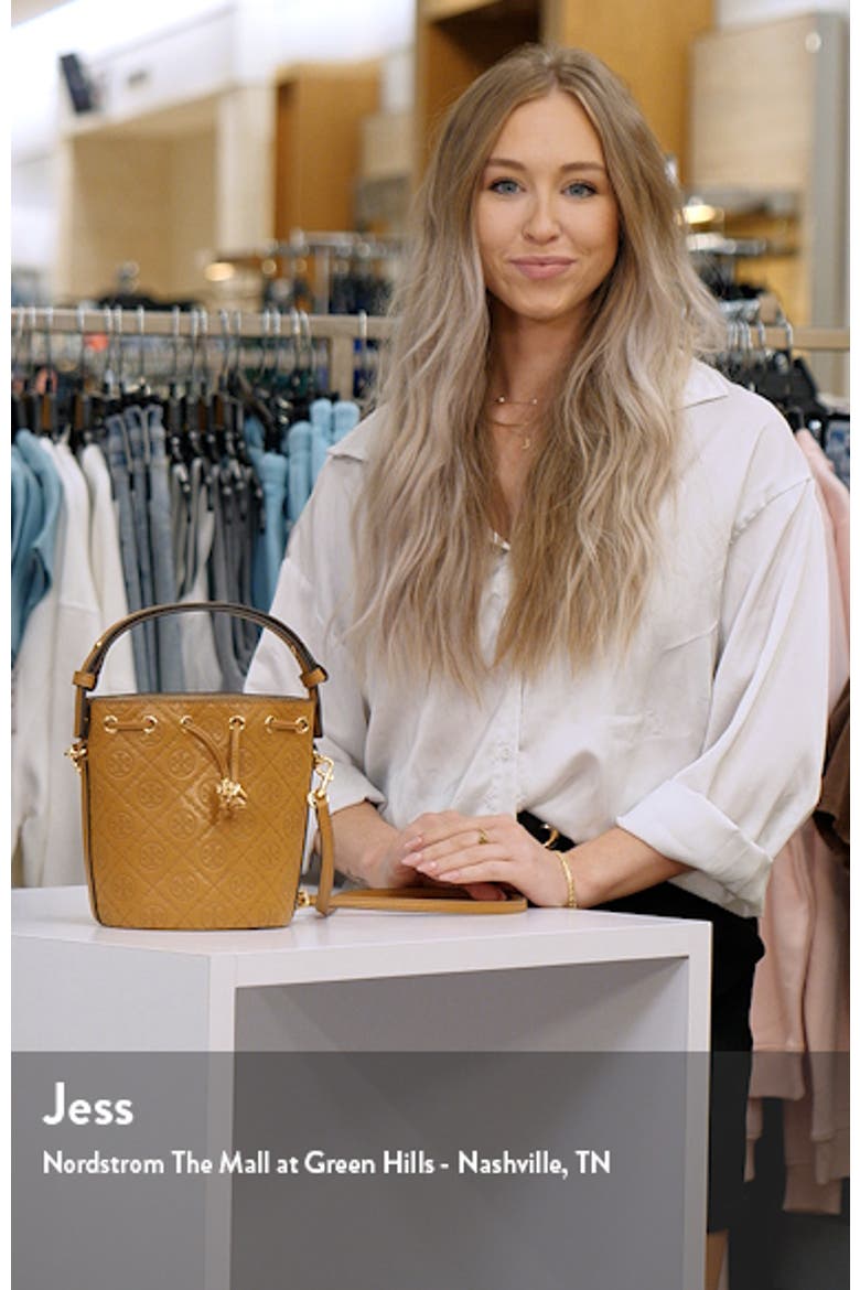 Mini T Monogram Debossed Bucket Bag video