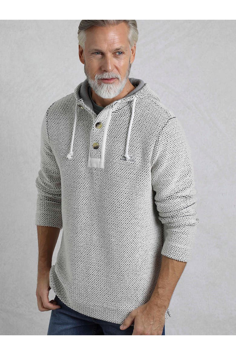 Bakersfield Button Neck Hooded Fleece, Main, color, Ecru