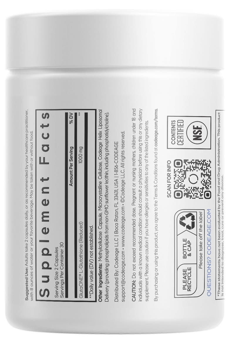 Liposomal Glutathione 1000mg L-Glutathione Supplement, Alternate, color, White