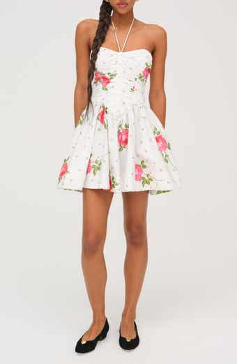 For Love & Lemons Rosebud Corset Halter Minidress