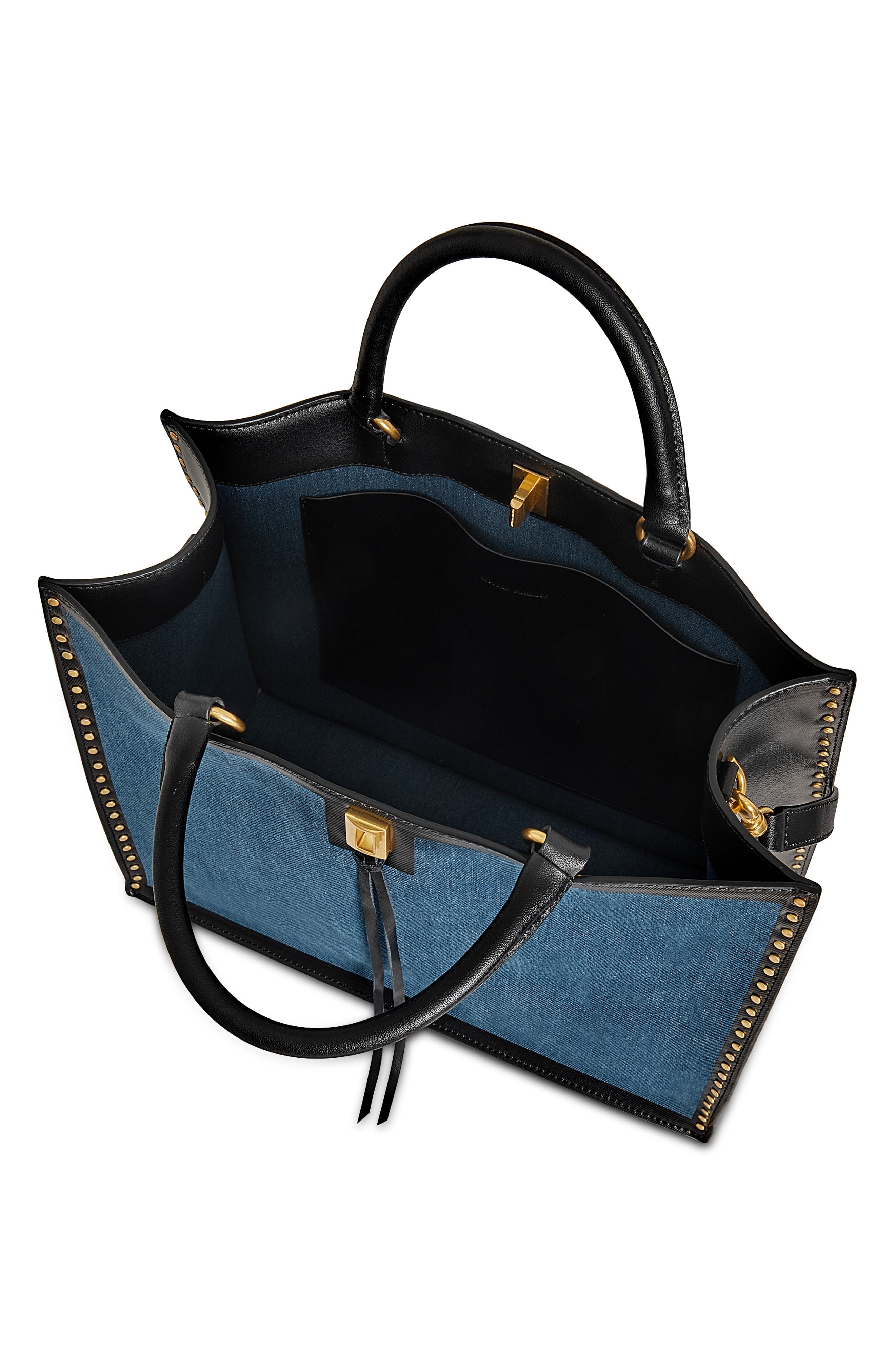 Rebecca Minkoff Darren Denim & Leather Surplus Tote, Alternate, color, 