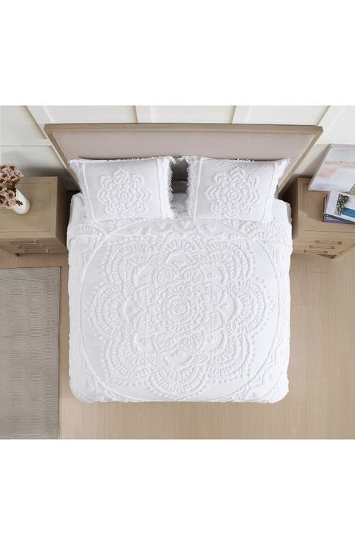 Beatrice Home Fashions Lotus Chenille Comforter In White