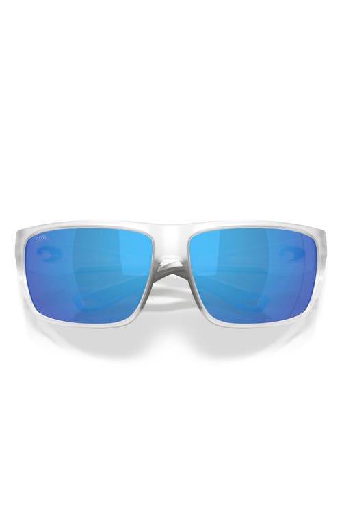 Costa Del Mar Flyline 64mm Oversize Polarized Mirrored Rectangular Sunglasses In Blue
