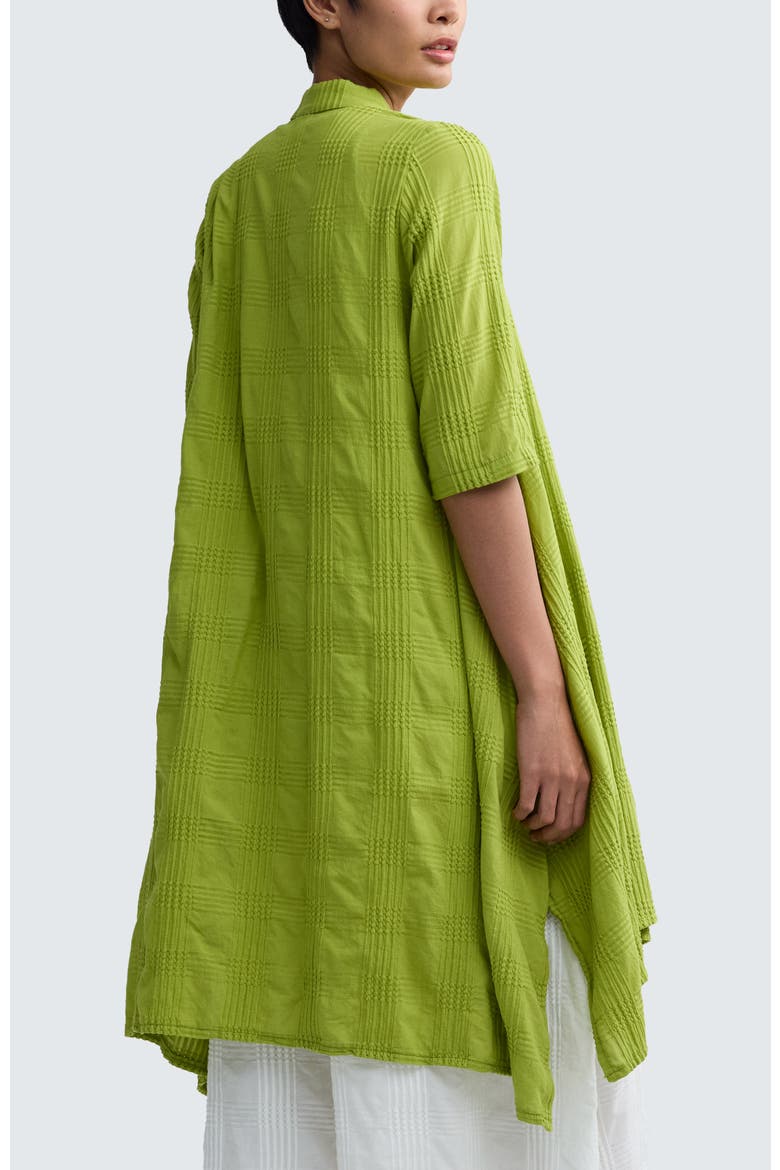 Vela Check-embroidered Shirt Dress, Alternate, color, Lime