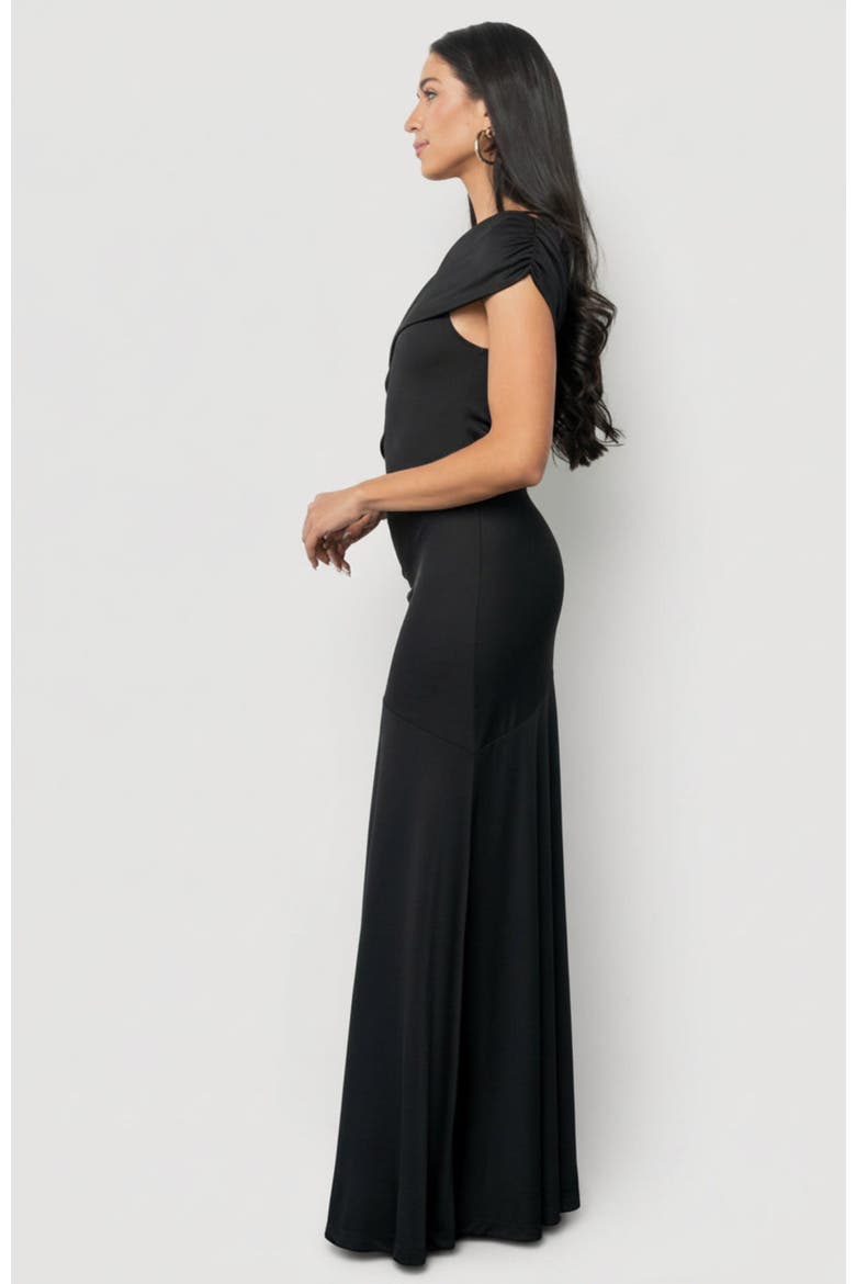Leon One Shoulder Gown, Alternate, color, Black