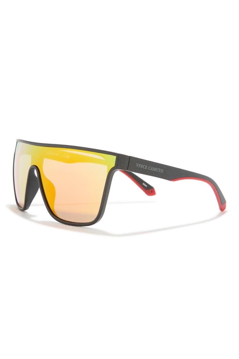 140mm Mirrored Flat Top Sunglasses, Alternate, color, BLACK RED