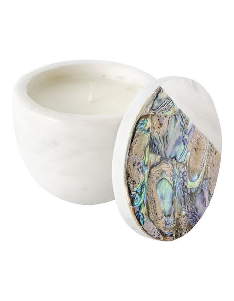 Rainbow Eucalyptus Marble Candle