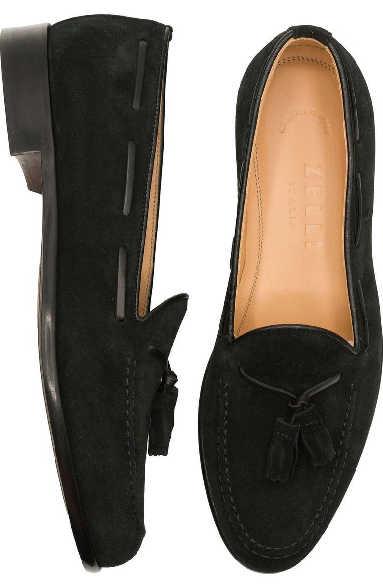 Zelli Italia Franco Tassel Loafer, Alternate, color, Black