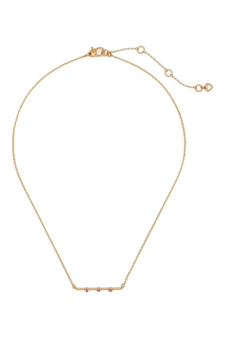hint of shimmer bar pendant necklace, Alternate, color, ROSE GOLD