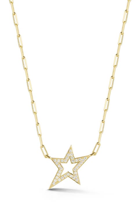 Cubic Zirconia Star Pendant Necklace