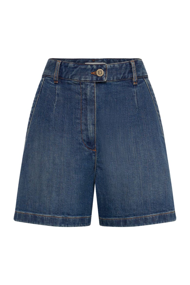 Adelia Mid-Rise Tailored Denim Shorts, Alternate, color, Jeans
