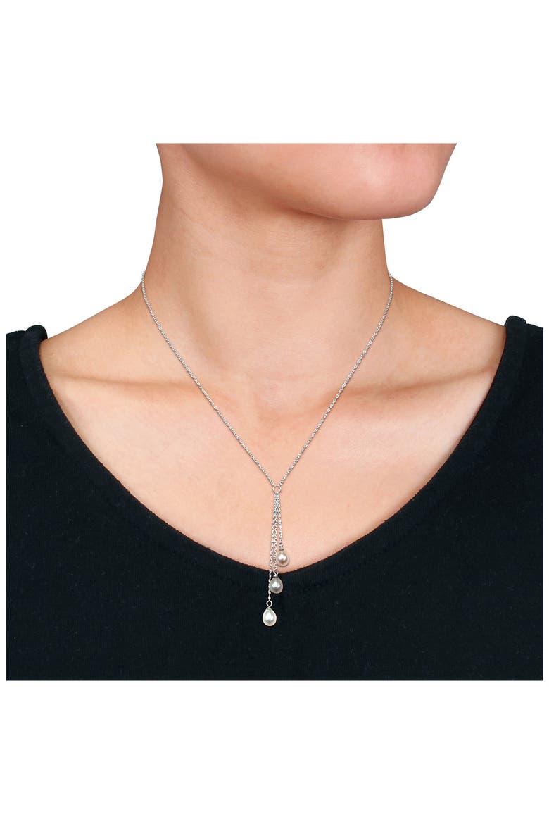 Cultured Freshwater Pearl Pendant Necklace, Alternate, color, SILVER/ PEARL