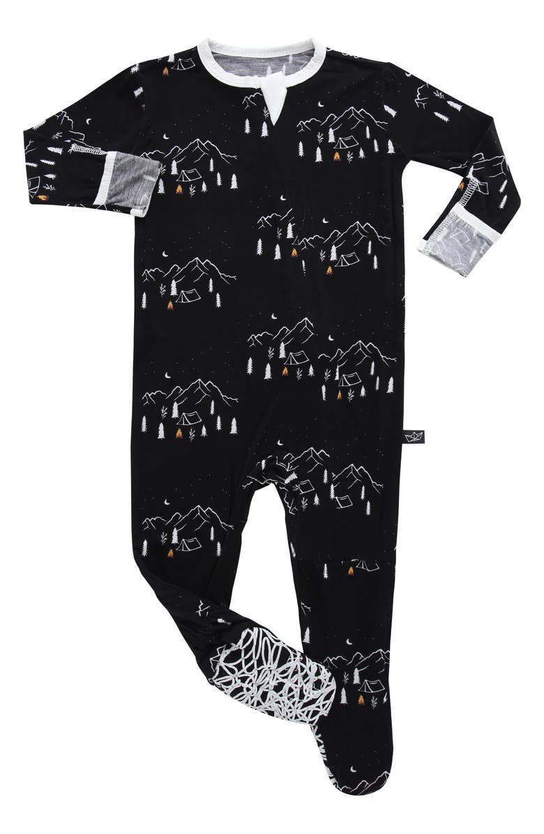 Peregrine Kidswear Midnight Camping Fitted One-Piece Footie Pajamas, Main, color, 