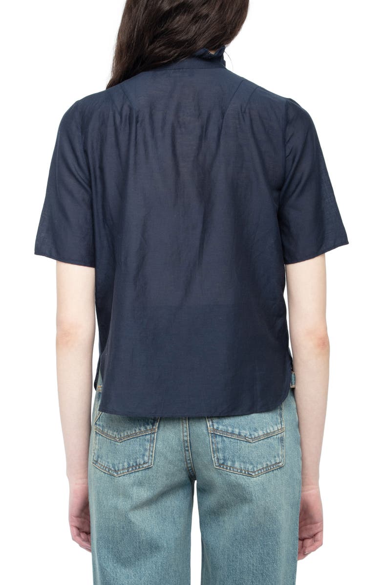 Zadig & Voltaire Topher Ruffle Collar Top, Alternate, color,