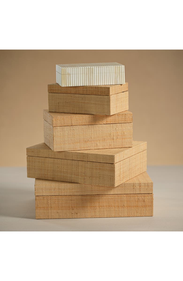 Zodax Natural Grasscloth Decorative Box, Alternate, color, Beige