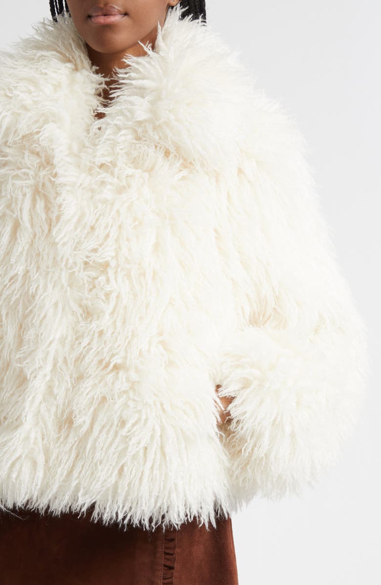 Cinq à Sept Geraldine Faux Fur Coat, Alternate, color, Ivory/Ivory