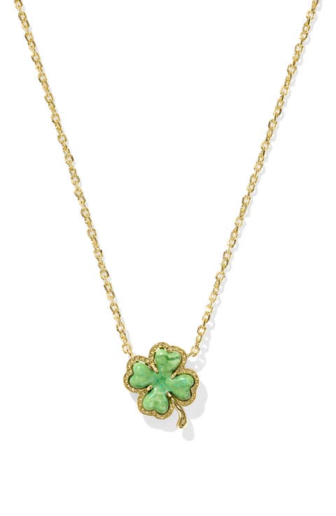 Magnesite Clover Pendant Necklace