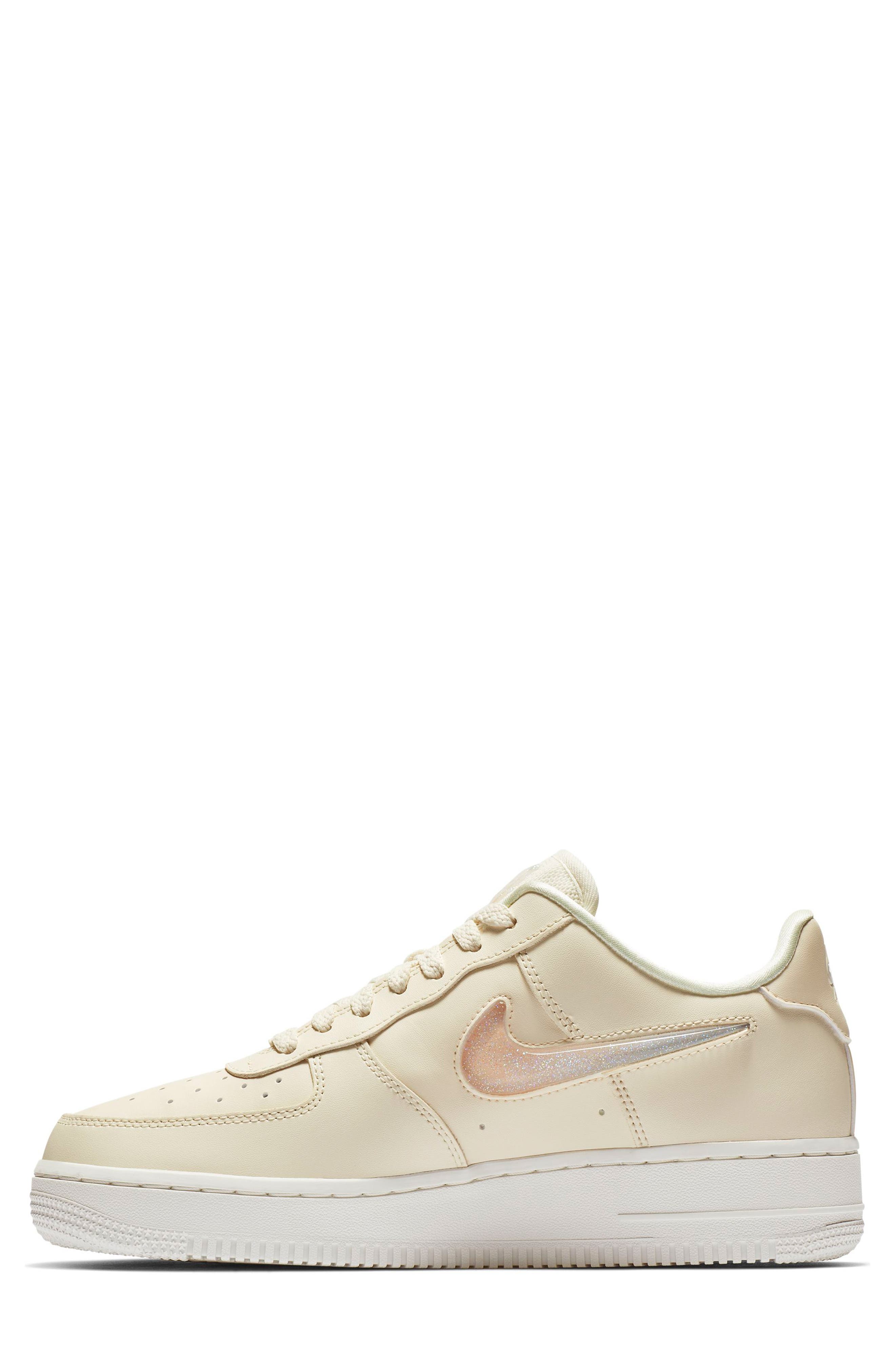 Air Force 1 '07 SE Premium Sneaker, Alternate, color, PALE IVORY/ WHITE/ GUAVA