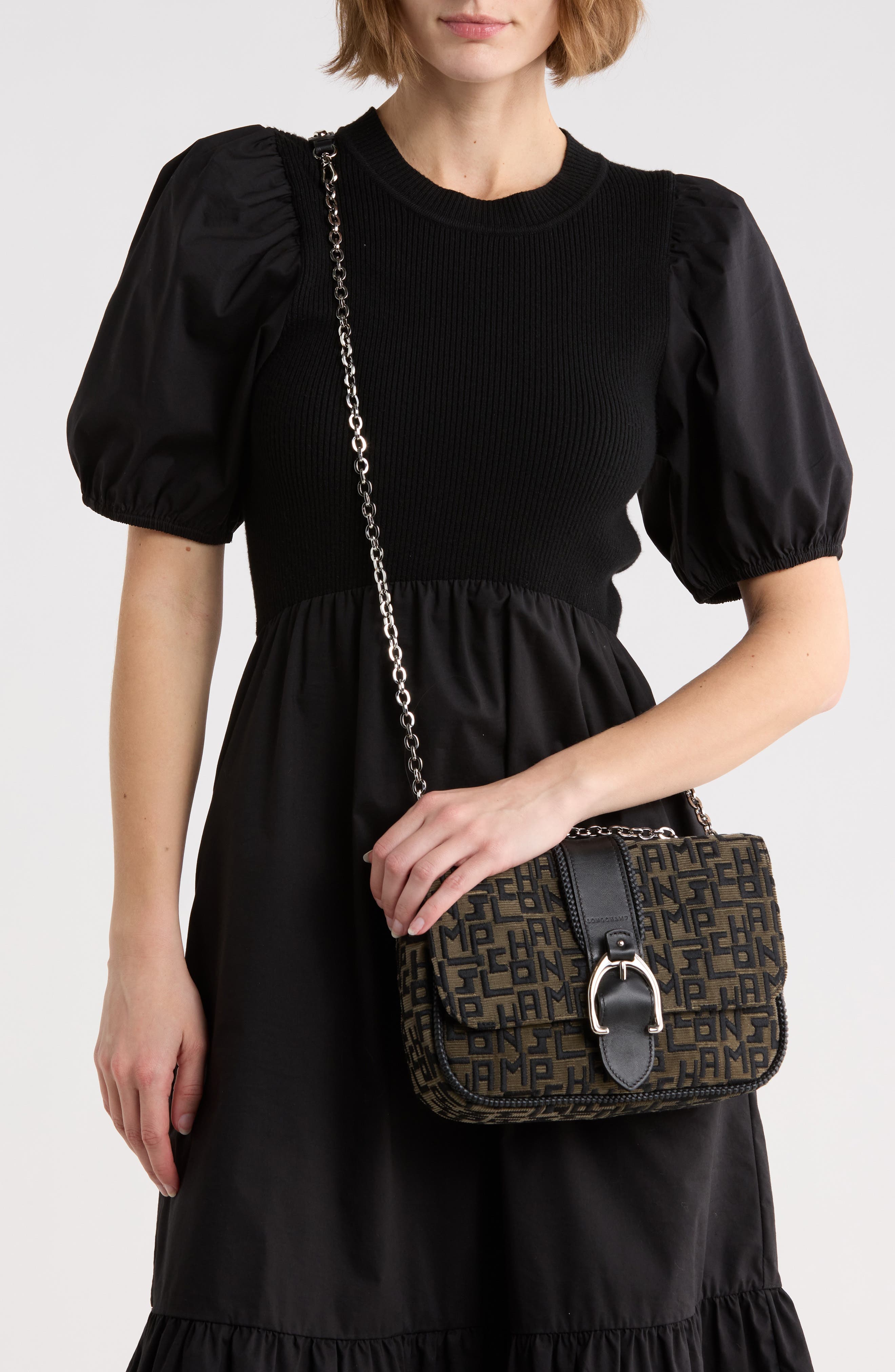 Longchamp Amazone Embroidered Convertible Crossbody Bag, Alternate, color, 