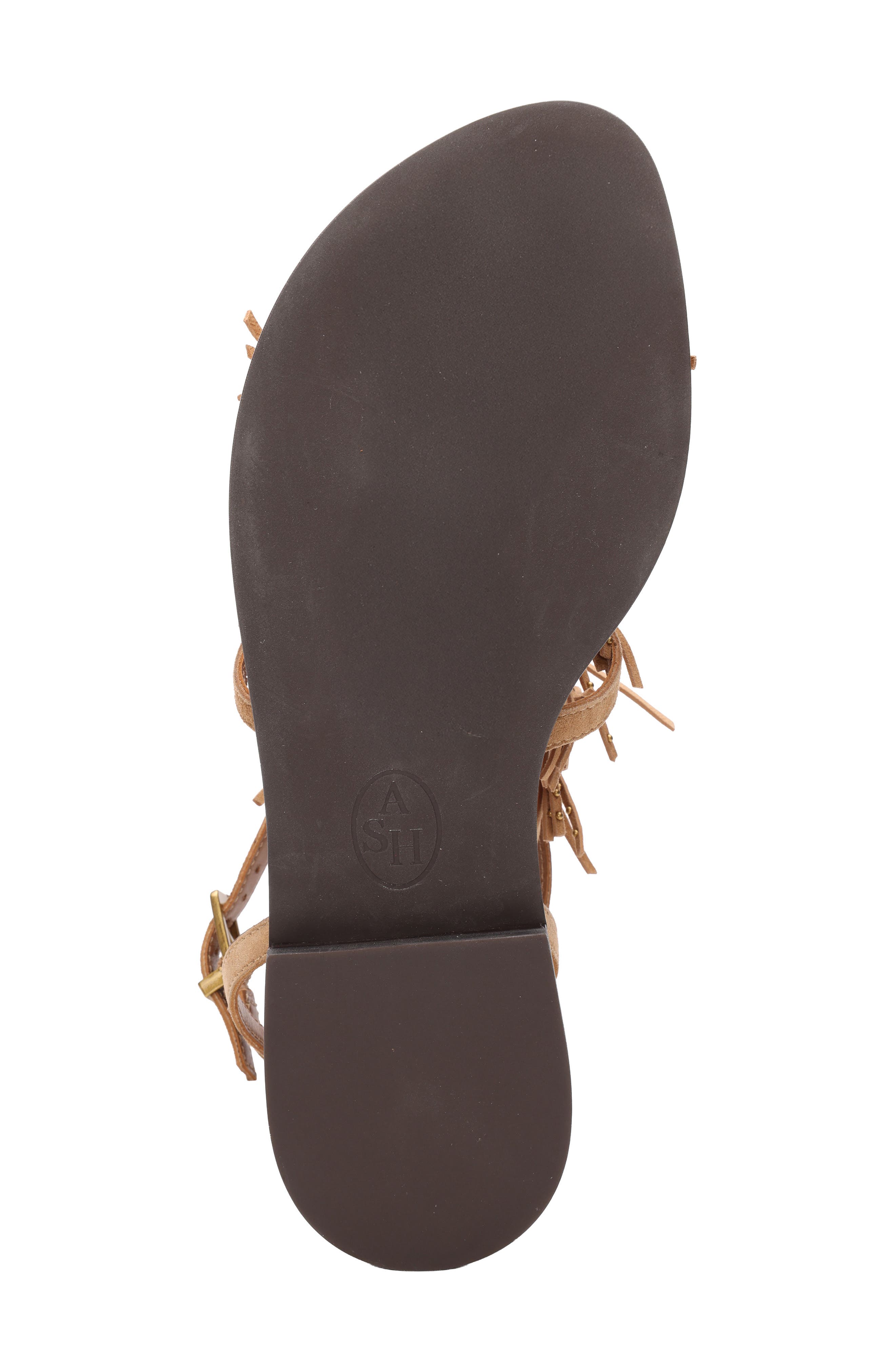 Ash Panic Fringe Sandal, Alternate, color, Moka Mou