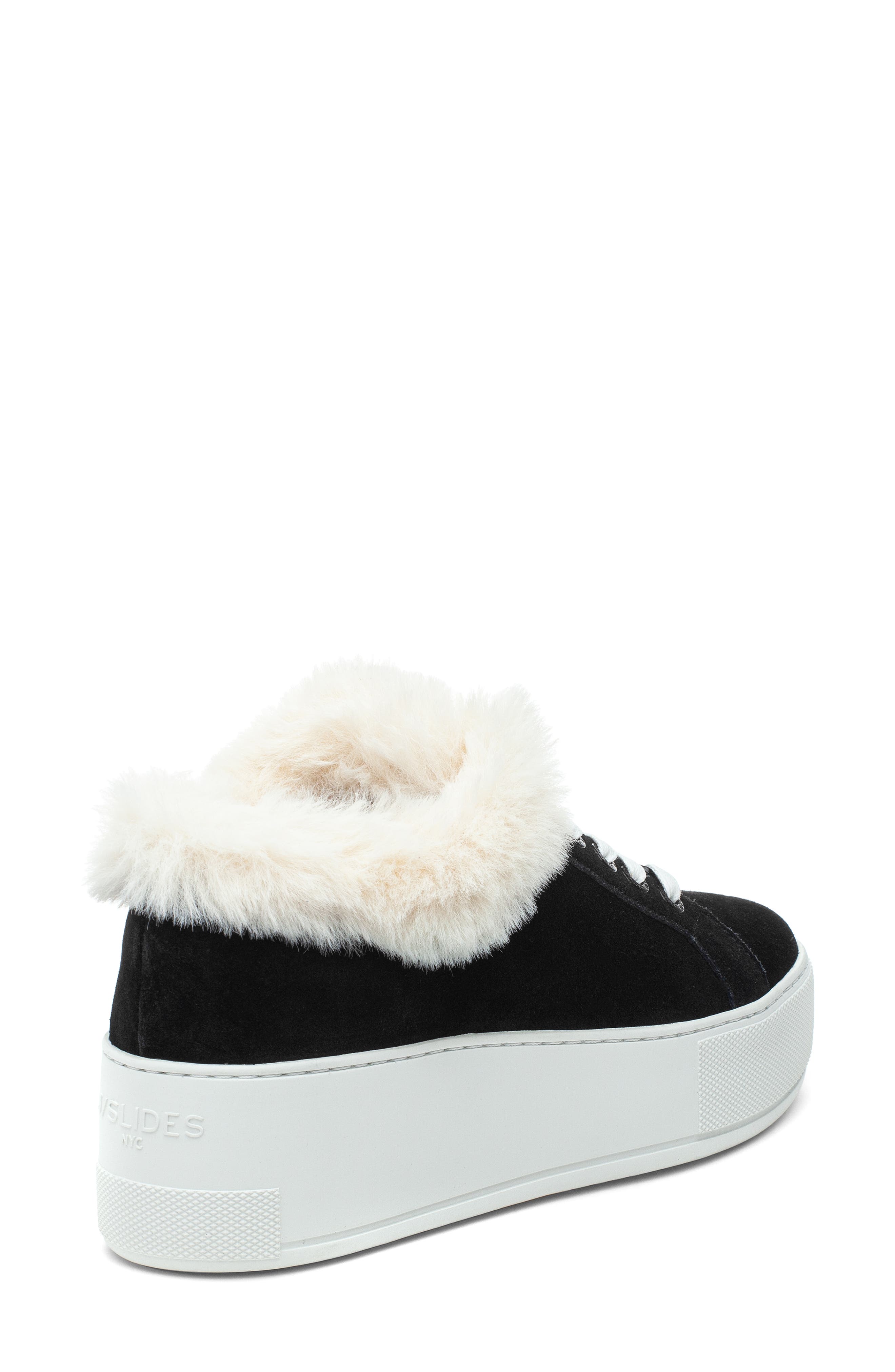 JSlides Mellia Faux Fur Sneaker, Alternate, color, 