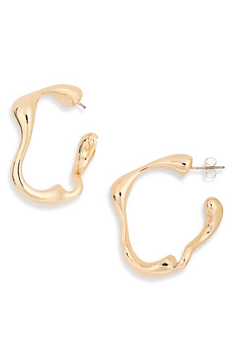 Liquid Metal Hoop Earrings