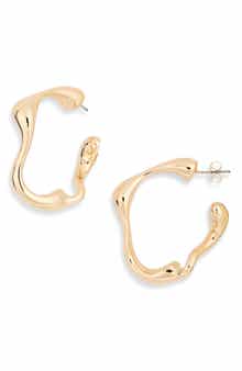 Liquid Metal Hoop Earrings