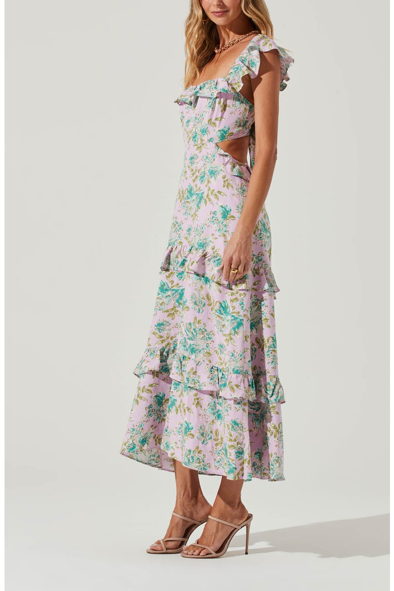 Lysette Floral Midi Sundress, Alternate, color, ORCHD GRN
