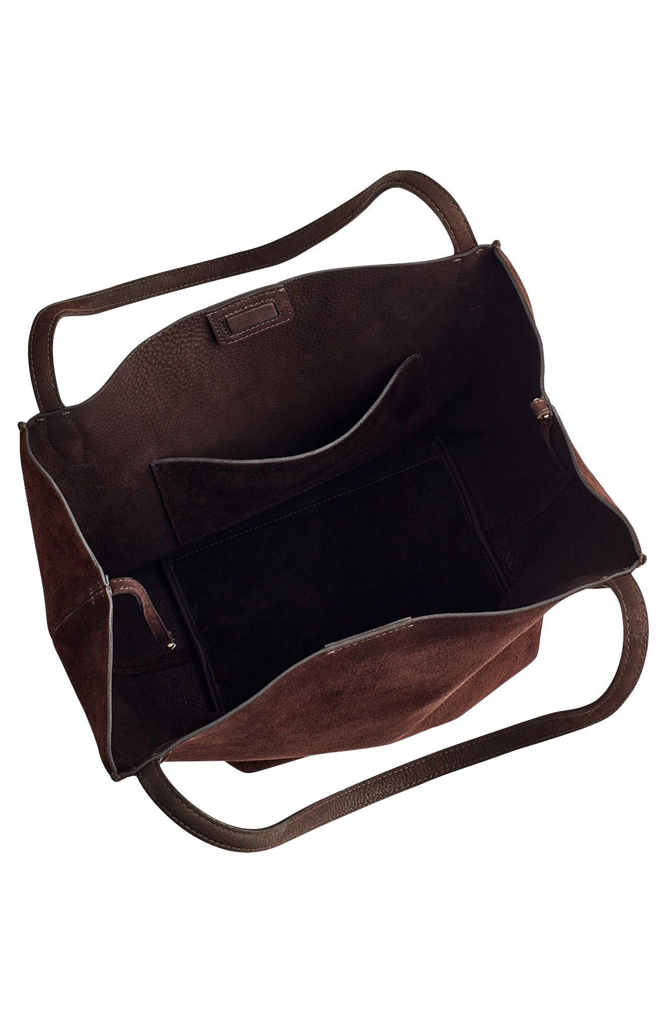 Madewell The Shopper Tote in Soft Grain Suede, Alternate, color, Dark Carob
