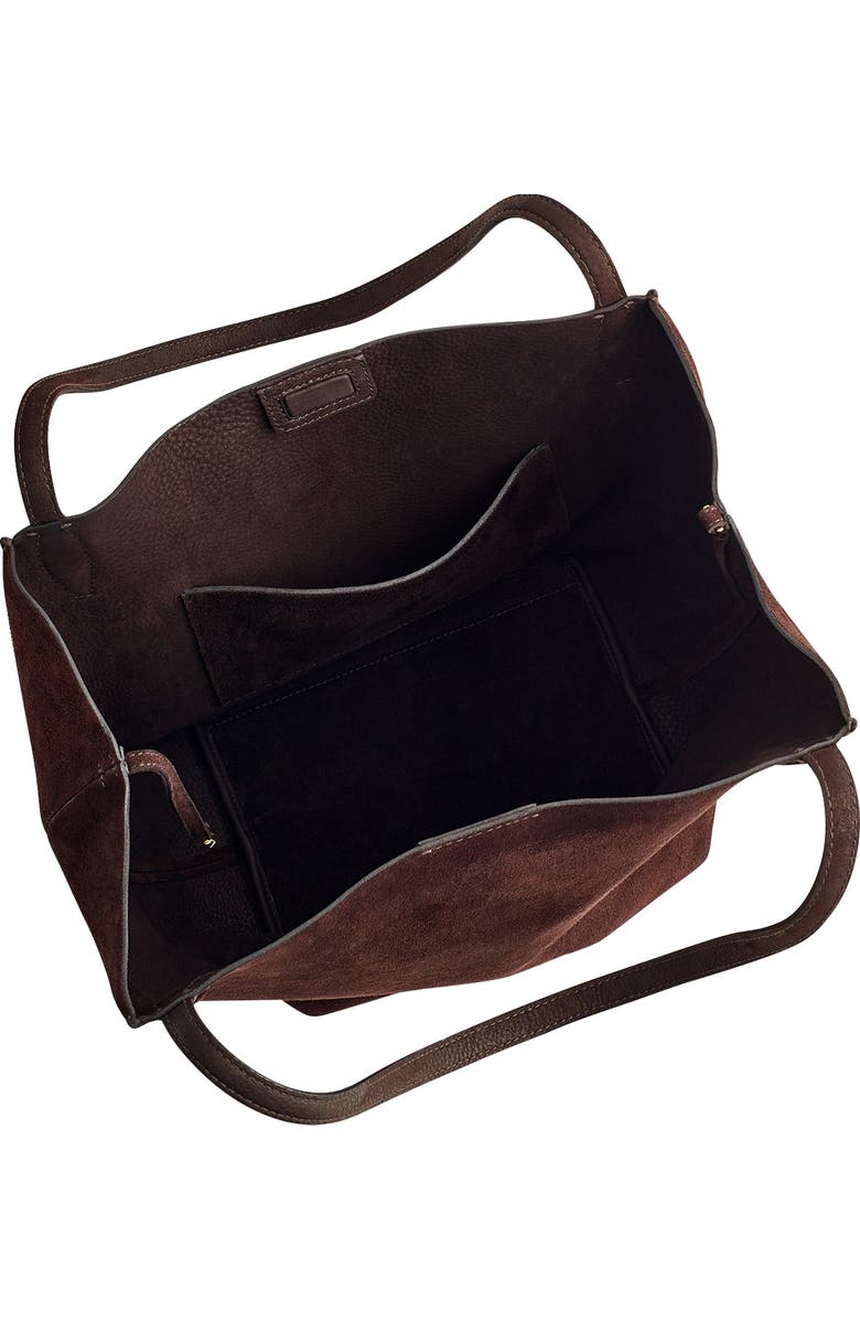 Madewell The Shopper Tote in Soft Grain Suede, Alternate, color, Dark Carob