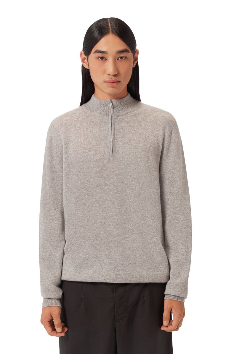 GOBI Mongolian Cashmere Essential Half-Zip Cashmere Sweater, Alternate, color, Dawn Blue